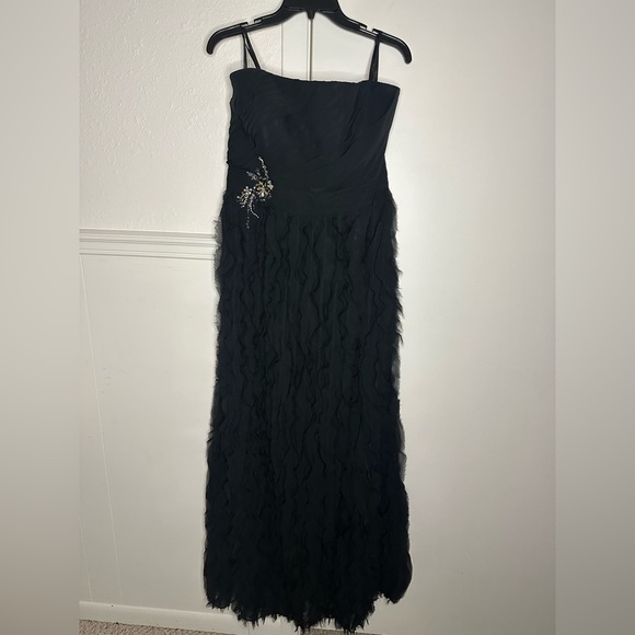 MONTAGE by MON CHERI Strapless Formal Gown Dress Rhinestones Size 16 Black - Picture 2 of 9